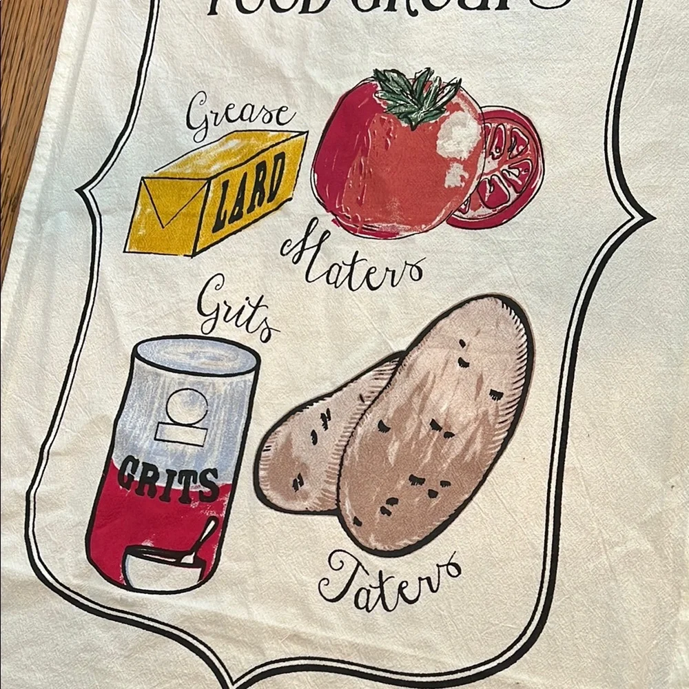 Mud Pie Southern Food Groups Linen Kitchen Towel